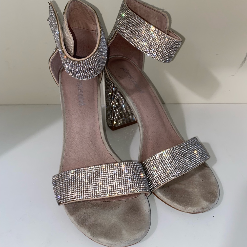 Jeffery Campbell silver sparkly heels ✨